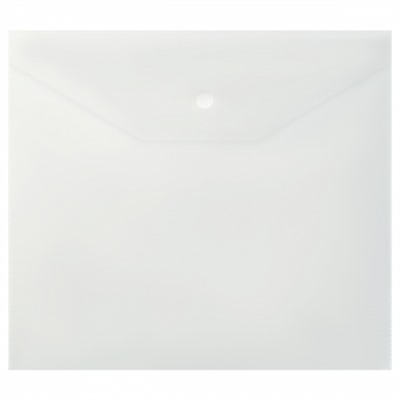 Папка-конверт на кнопке СТАММ А5+, 120мкм, пластик, прозрачная ММ-30692