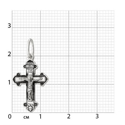 Крест из серебра частичное чернение литье