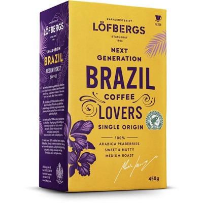 Кофе молотый Lofbergs Bryggkaffe Brazil 450 гр