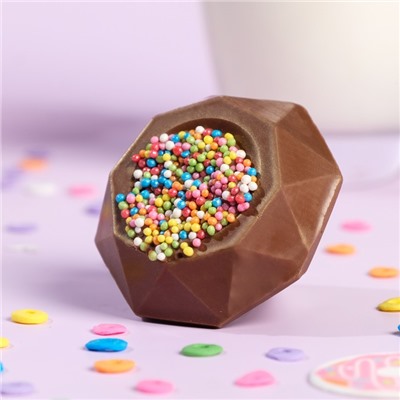 Шоколадная бомбочка "С днем рождения", молочный шоколад, 38 г