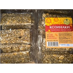 КОЗИНАКИ арахис+семечки мед ВЕС 400 гр в упаковке 16 шт