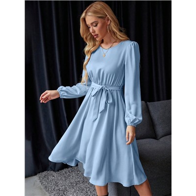 SHEIN Privé A-Linie Kleid mit Einfarbig Gürtel,