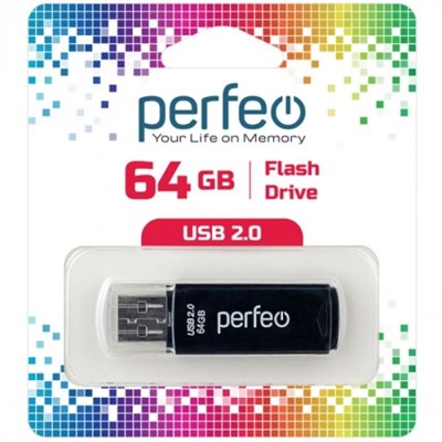 64Gb Perfeo C06 Black USB 2.0 (PF-C06B064)