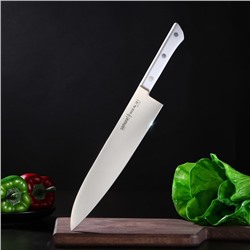 Нож кухонный Samura HARAKIRI, шеф, лезвие 24 см, белая рукоять