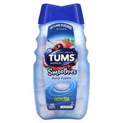 Tums Extra Strength Antacid, Smoothies, Вкус лесных ягод - 140 жевательных таблеток - Tums