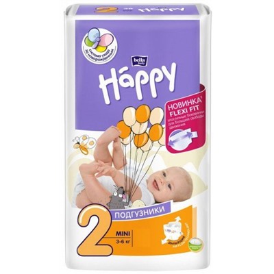 Подгузники Bella happy мини 3-6кг 1шт