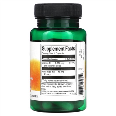 Swanson Витамин C с Шиповником - 1000 мг - 30 капсул - Swanson