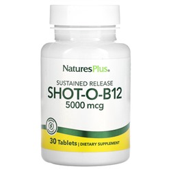 NaturesPlus Шот-О-В12, 5000 мкг, 30 таблеток