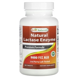 Best Naturals Натуральный фермент лактазы - 9000 FCC ALU - 180 таблеток - Best Naturals