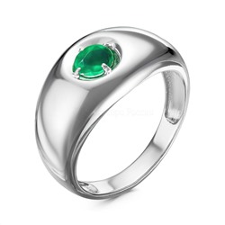 Кольцо из серебра с кварцем зеленый агат родированное 925 пробы к0717р132