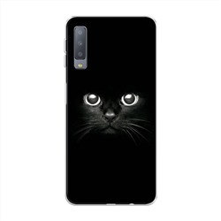 Силиконовый чехол Взгляд черной кошки на Samsung Galaxy A7 2018