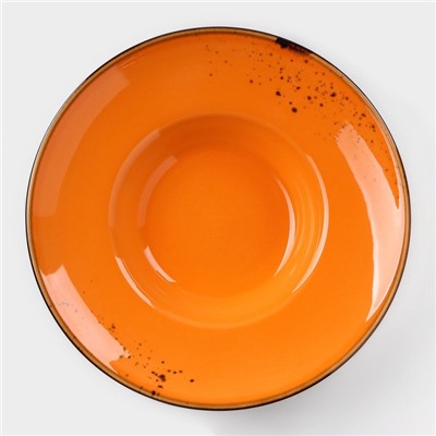 Тарелка фарфоровая для пасты Magistro «Церера», 160 мл, d=21 см, цвет оранжевый
