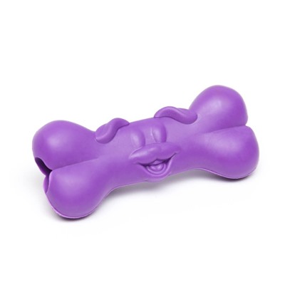 Игрушка жевательная "Кость с улыбкой", TPR, 9 см, фиолетовая