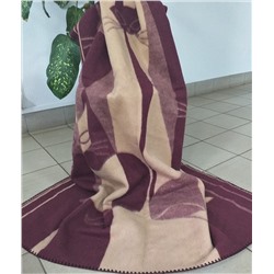 Одеяло  100% шерсть мериноса  190х205 арт. 4-2  кошки (бордо)