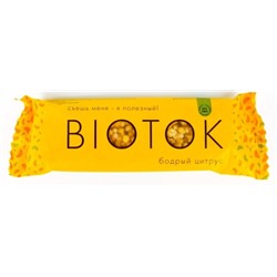 Батончик мюсли Biotok бодрый цитрус 30г