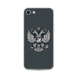 Силиконовый чехол Герб России серый на iPhone SE 2020