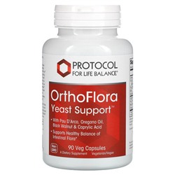 Protocol for Life Balance OrthoFlora Yeast Support - 90 вегетарианских капсул - Protocol for Life Balance