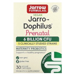 Jarrow Formulas Vegan Jarro-Dophilus, Prenatal, 6 миллиардов КОЕ, 30 растительных капсул - Jarrow Formulas