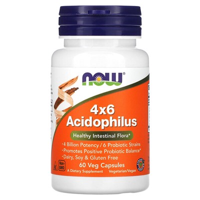 NOW Foods 4x6 Acidophilus - 60 капсул - NOW Foods