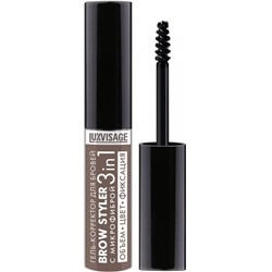 Цветной гель-корректор для бровей с микрофиброй BROW STYLER 3 в 1 тон 04 эспрессо Luxvisage