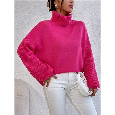 Pullover mit Rollkragen, Drop Shoulder