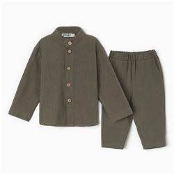 Комплект для мальчика (рубашка, брюки) MINAKU, цвет зеленый, рост 86-92