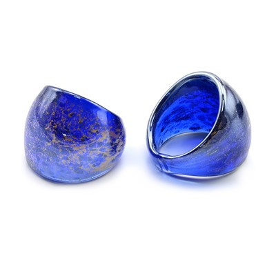 Перстень из муранского стекла модель3, цв.синий