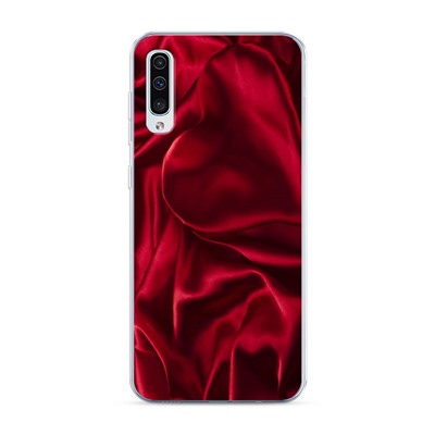 Силиконовый чехол Текстура красный шелк на Samsung Galaxy A50
