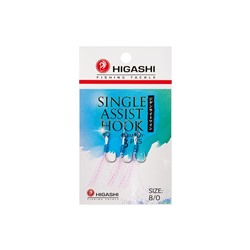 Крючки HIGASHI Single Assist Hook SA-001, размер крючка 8, белый никель, 3 шт., набор, 03487   91906