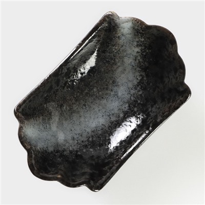 Салатник фарфоровый Magistro «Ночной дождь», 13×8×4,5 см, цвет чёрный