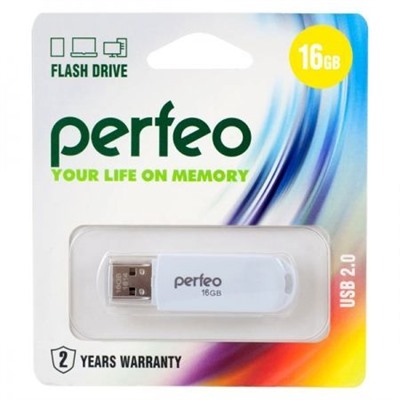 16Gb Perfeo C03 White USB 2.0 (PF-C03W016)