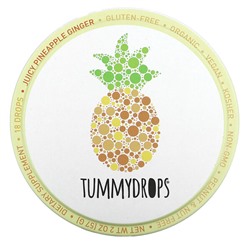 Tummydrops Сочные ананасно-имбирные капли, 18 капель, 2 унции (57 г)