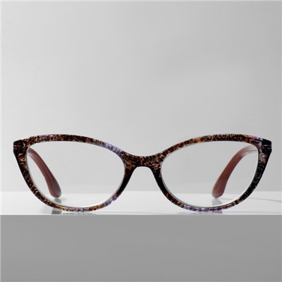 Готовые очки GA0045 (Цвет: C2  коричневый принт; диоптрия:3,5; тонировка: Нет)