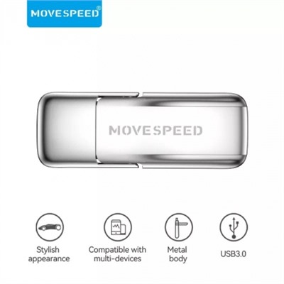 64Gb Move Speed YSUKD Silver, металл, USB 3.0 (YSUKD-64G3N)
