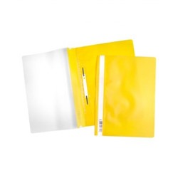 Папка -Скоросшиватель А4ф Hatber 120/160мкм Желтая Пластиковая прозрачный верх с един.штрих-кодом