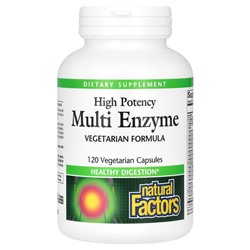 Natural Factors High Potency, Multi Enzyme, 120 вегетарианских капсул
