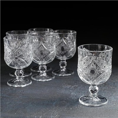 Набор бокалов стеклянных для вина «Ледяная звезда», 200 мл, 6 шт