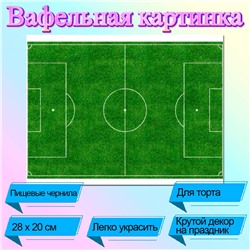 Съедобная картинка на торт Футбольное поле 28х20 см