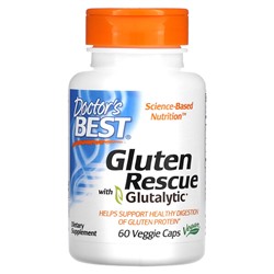 Doctor's Best Gluten Rescue с глуталитиком, 60 растительных капсул
