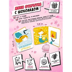 Мини открытка, ДЛЯ СКАЗОЧНОЙ ДЕВУШКИ, молочный шоколад, 5 гр., TM Chokocat