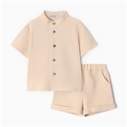 Комплект для мальчика (рубашка, шорты) MINAKU, цвет бежевый, рост 68-74