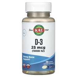 KAL D-3, 25 мкг (1000 МЕ), 200 мягких таблеток