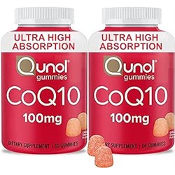Qunol CoQ10 Gummies, CoQ10 100mg, Delicious Gummy Supplements, Helps Support Heart Health, Vegan, Gluten Free, Ultra High Absorption, 2 Month Supply (60 Count, Pack of 2)