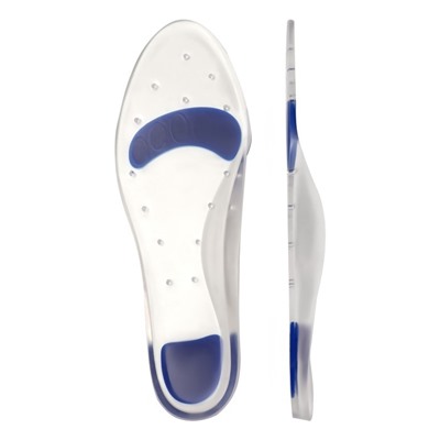 Стельки для обуви, с супинатором, универсальные, 39-40 р-р, 25,5 см, пара, цвет прозрачный/синий