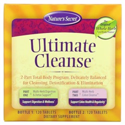 Nature's Secret Ultimate Cleanse, Комплексная программа очищения, 2 бутылки по 120 таблеток каждая - Nature's Secret