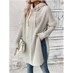 SHEIN Essnce Pullover mit Fledermausärmeln, Tunnelzug, Kapuze, Schlitz am Saum,