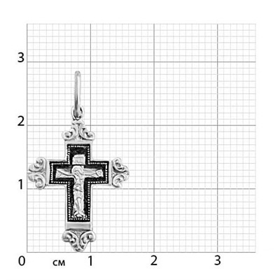 Крест из серебра частичное чернение литье