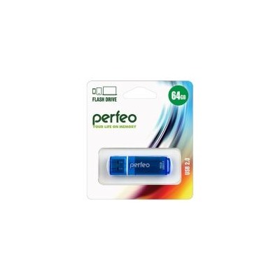 64Gb Perfeo C13 Blue USB 2.0 (PF-C13N064)