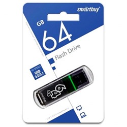 Флеш-диск 64GB Smart Buy Glossy черный