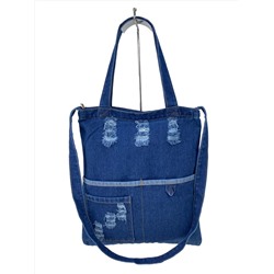 Летняя женская сумка шоппер из джинсы, цвет синий